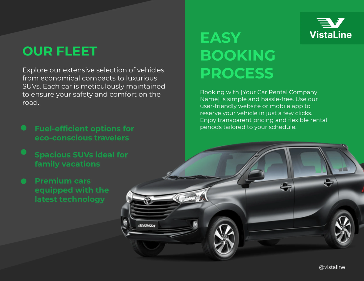 Free Car Rental Bi-fold Brochure Template to Edit Online