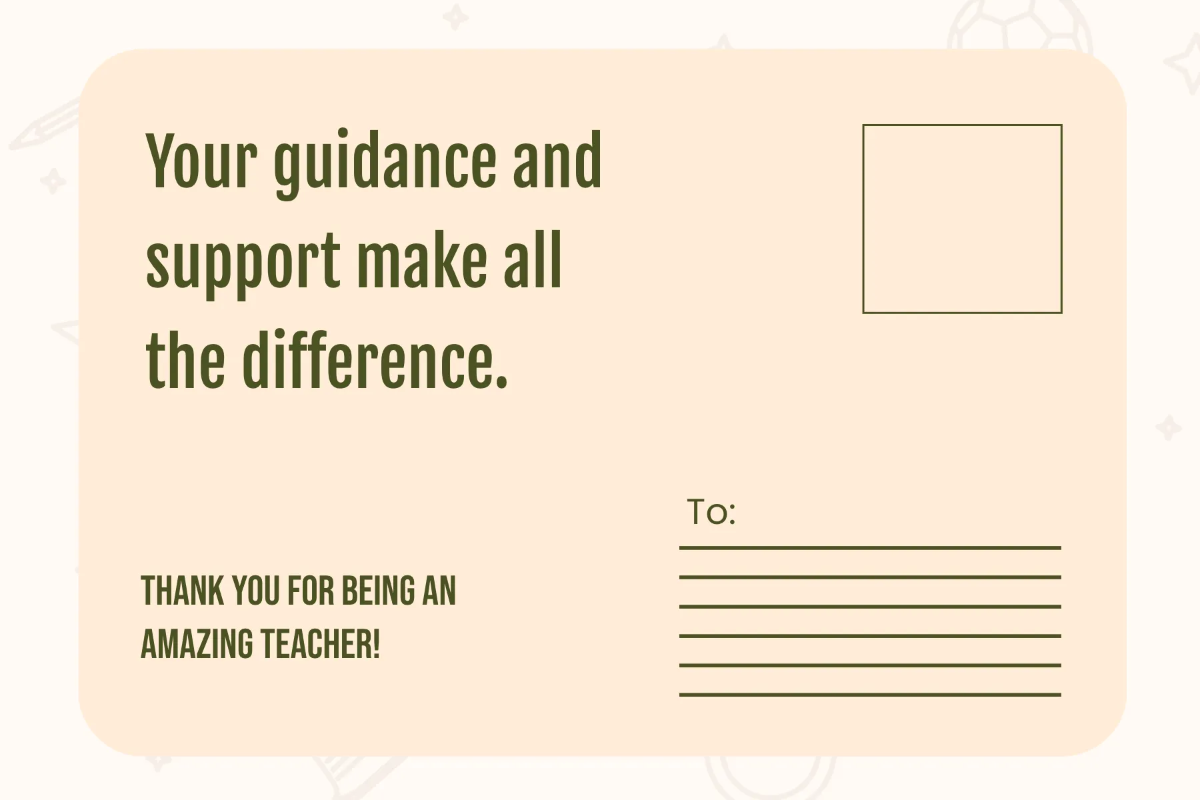 Free Teachers Day Post Card Template to Edit Online