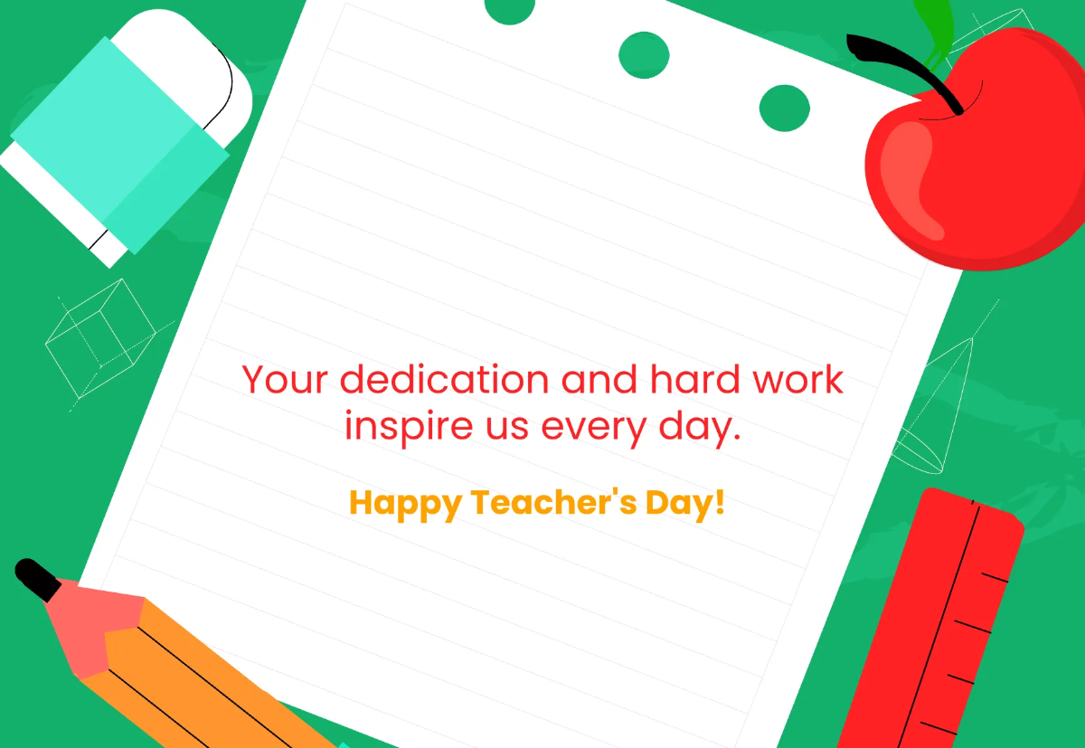 Free Teachers Day Thankyou Card Template to Edit Online
