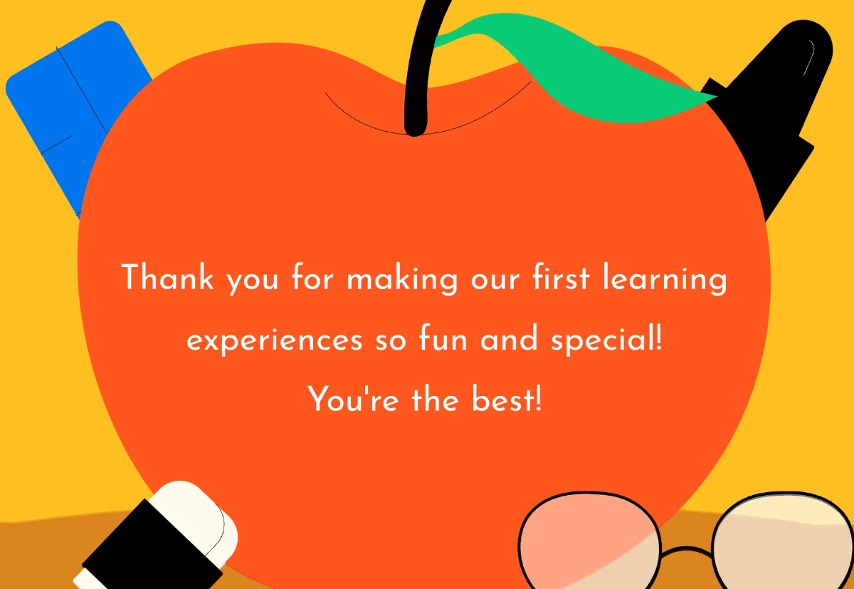 Free Kindergarten Teachers Day Card Template to Edit Online