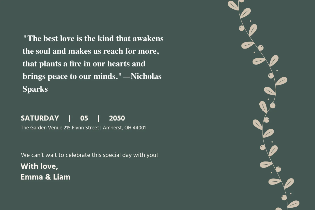 Free Wedding Announcement Design Postcard Template to Edit Online