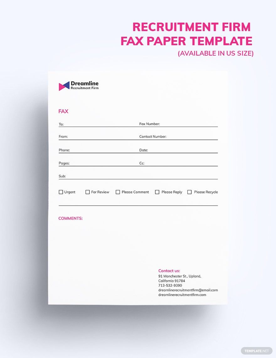 Recruitment Firm Fax Paper Template