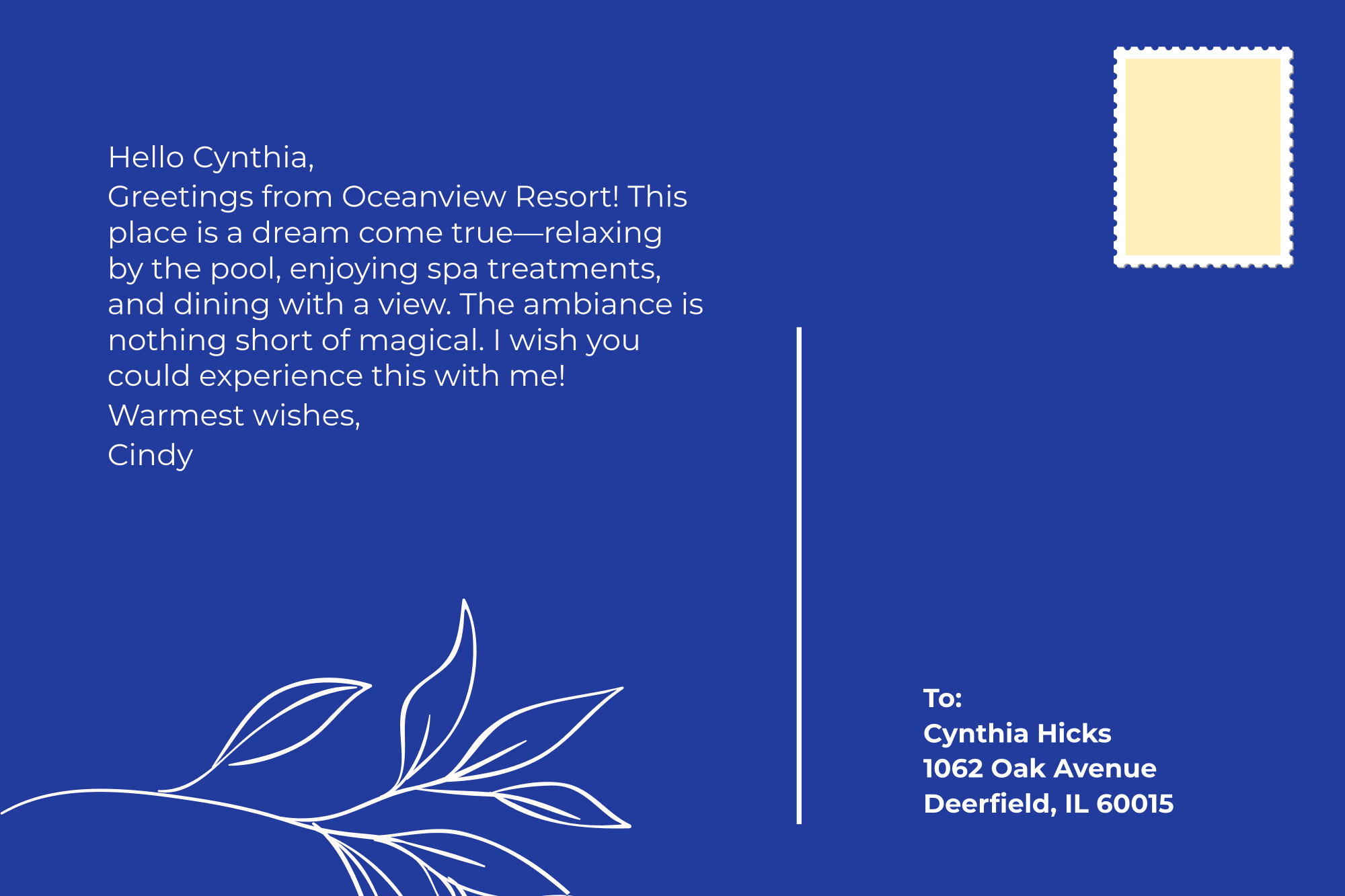 Free Luxury Resort Postcard Template to Edit Online