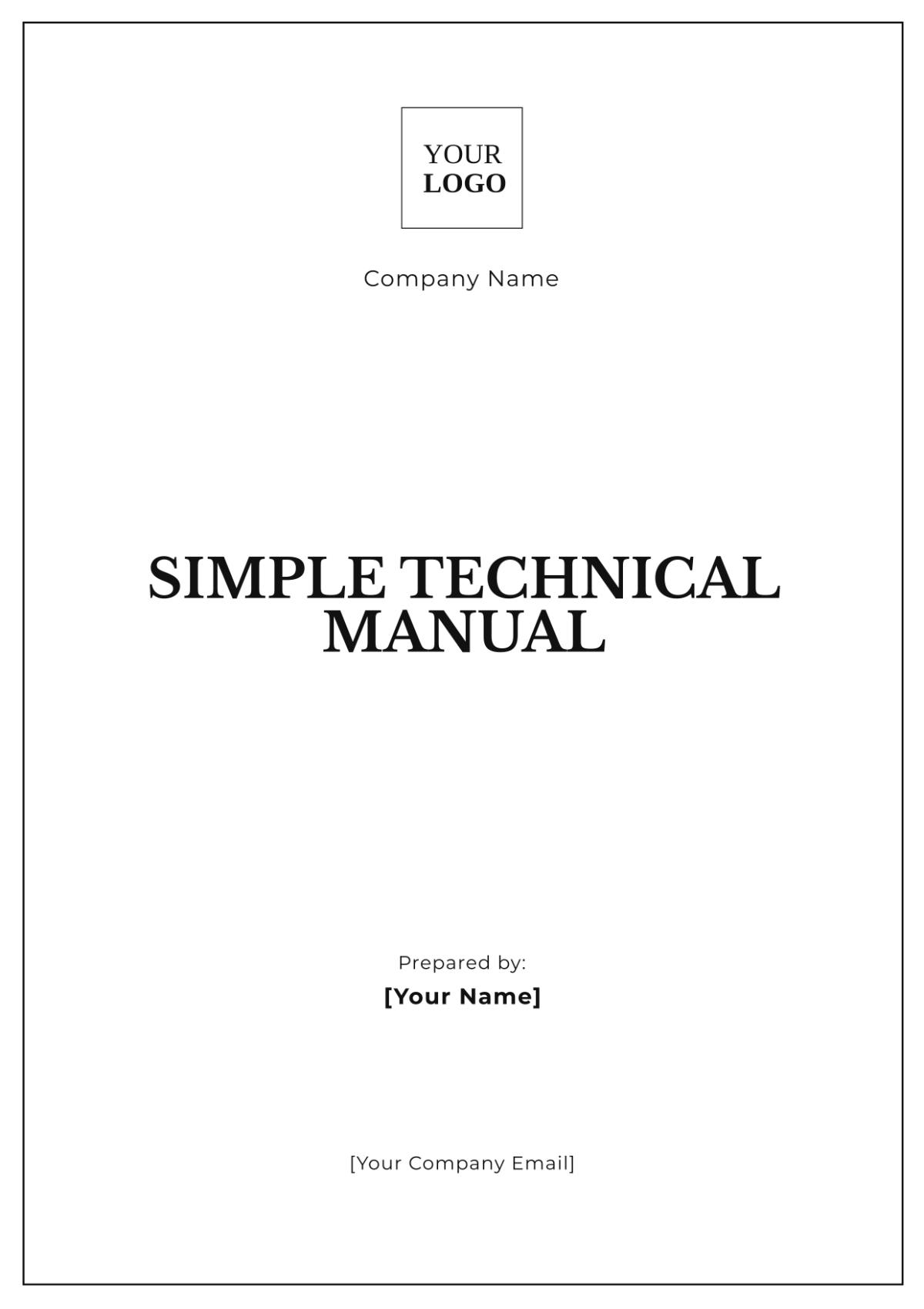 Simple Technical Manual Template - Edit Online & Download