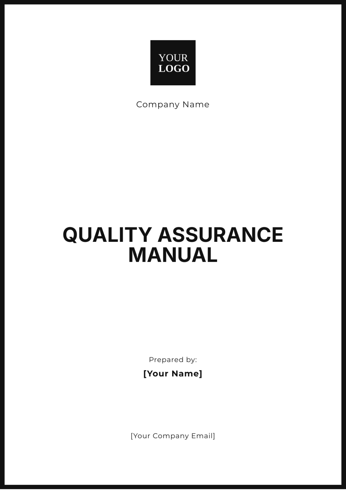 Quality Assurance Manual Template - Edit Online & Download