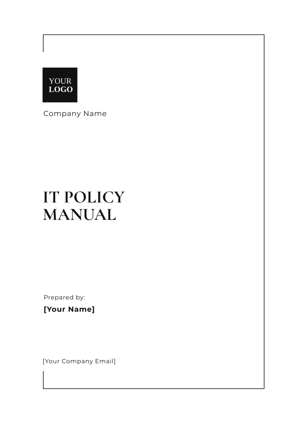 IT Policy Manual Template - Edit Online & Download