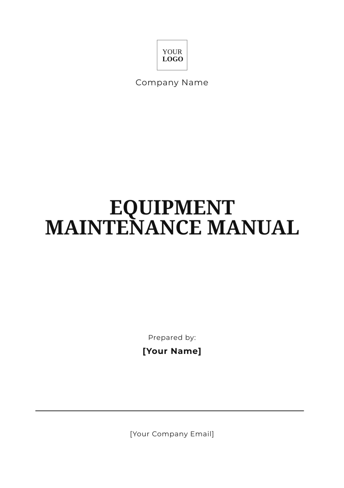 Equipment Maintenance Manual Template - Edit Online & Download