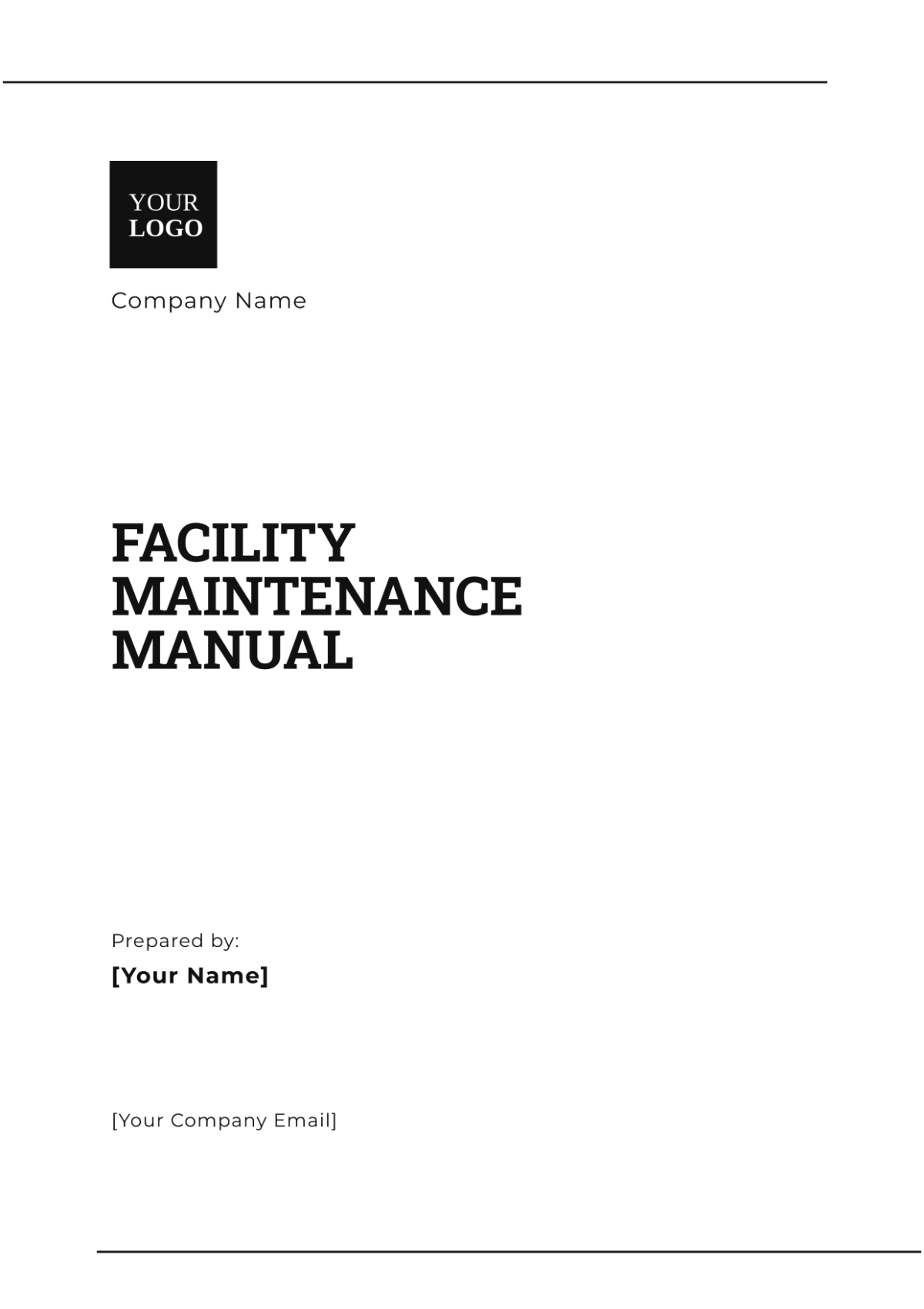 Facility Maintenance Manual Template - Edit Online & Download