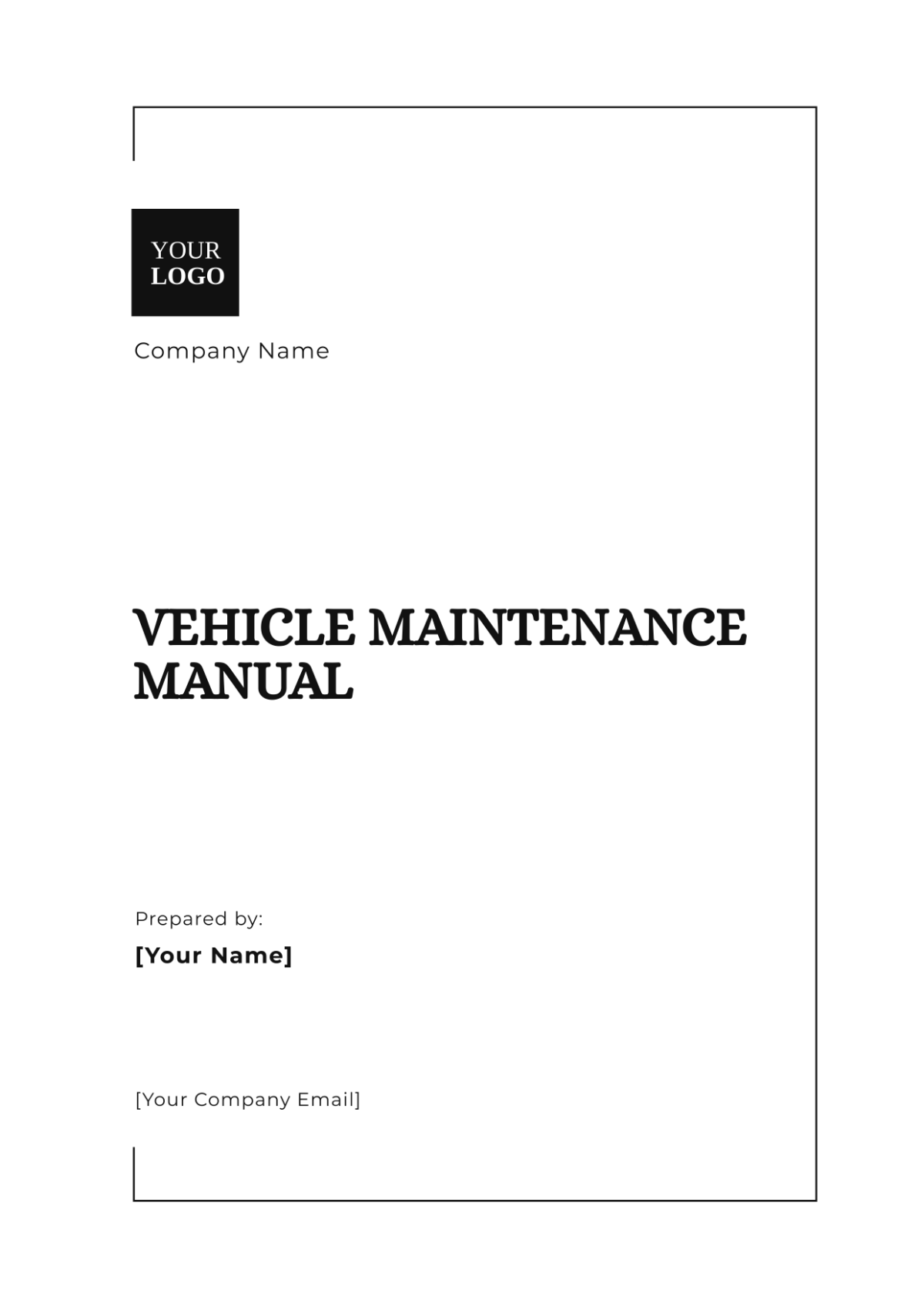 Vehicle Maintenance Manual Template - Edit Online & Download