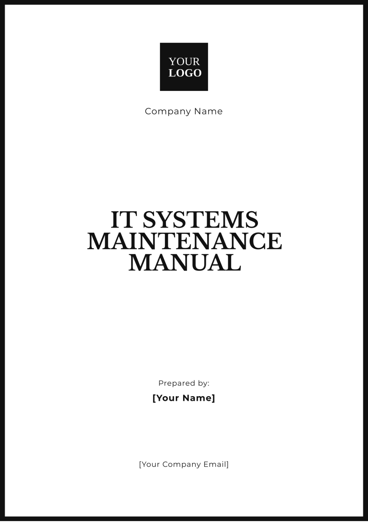 IT Systems Maintenance Manual Template - Edit Online & Download