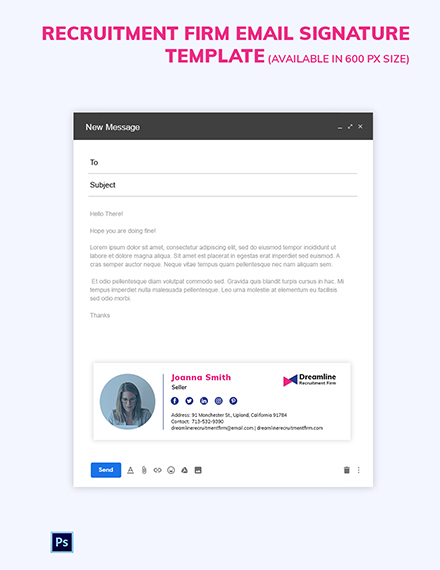 Recruitment Firm Email Signature Template - PSD | Template.net