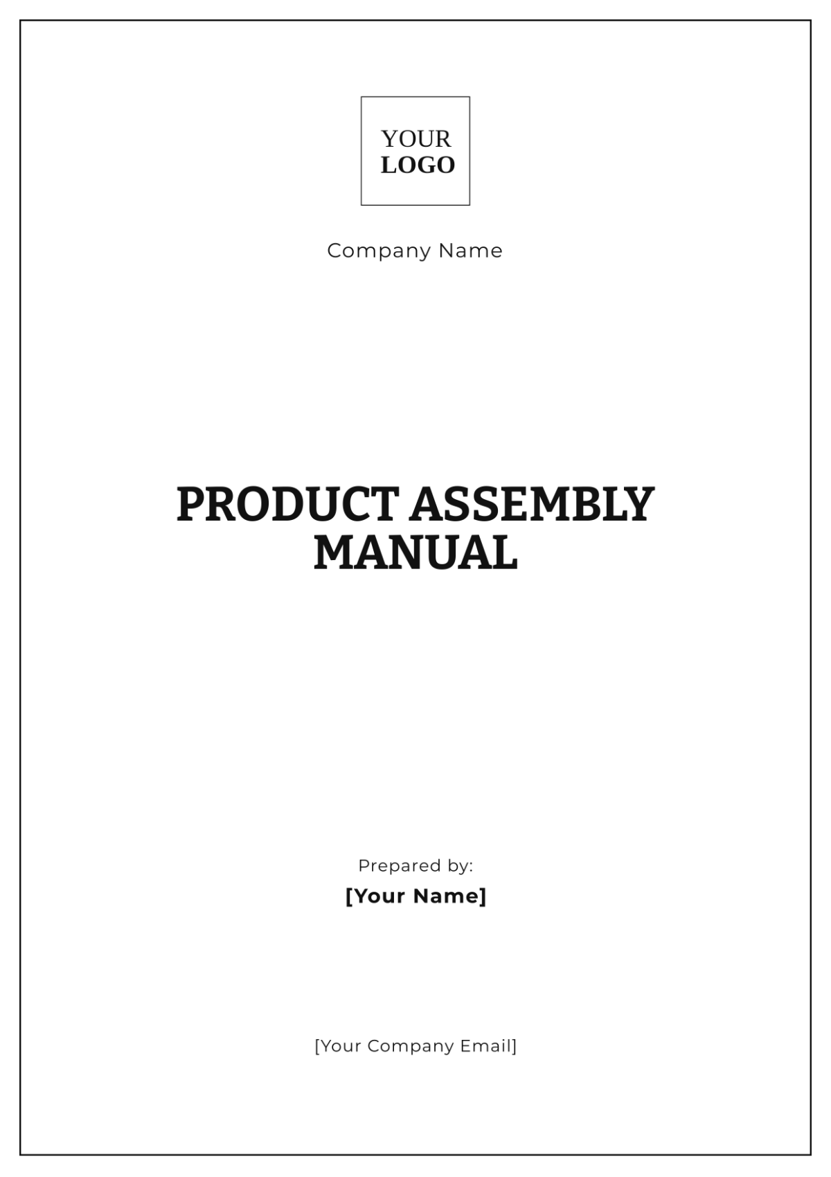 Product Assembly Manual Template - Edit Online & Download