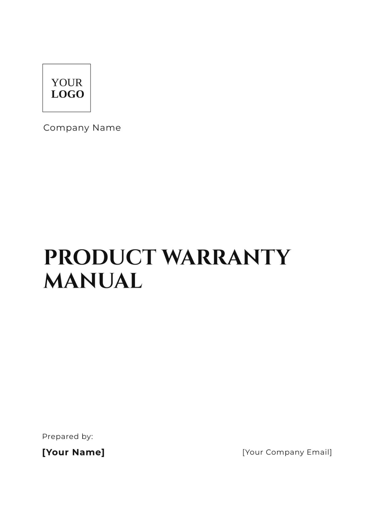 Product Warranty Manual Template - Edit Online & Download