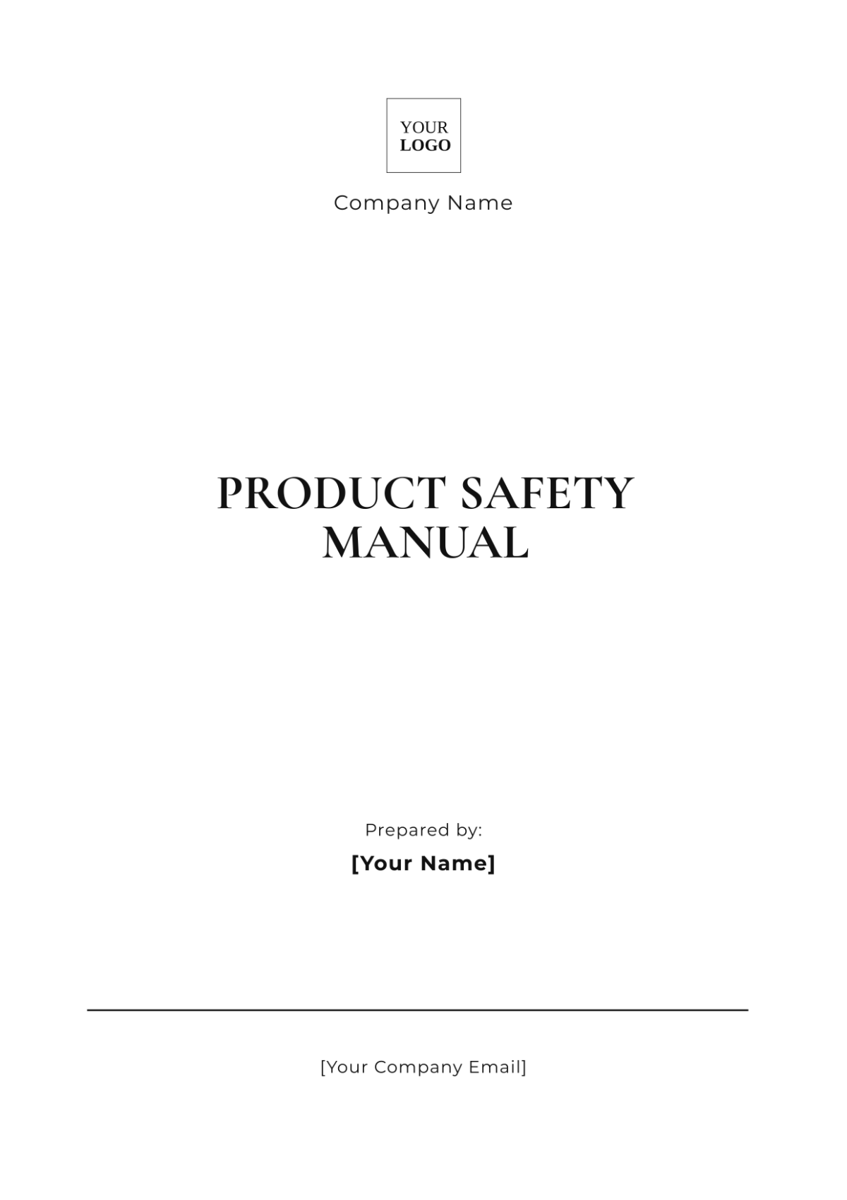 Product Safety Manual Template - Edit Online & Download