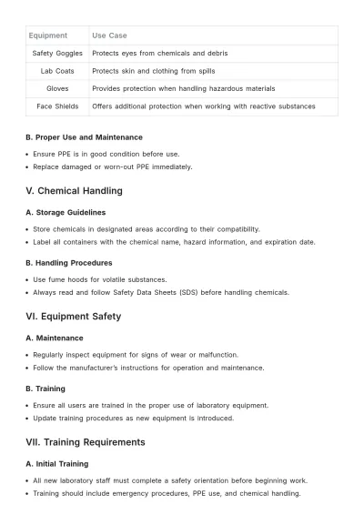 Free Laboratory Safety Manual Template to Edit Online