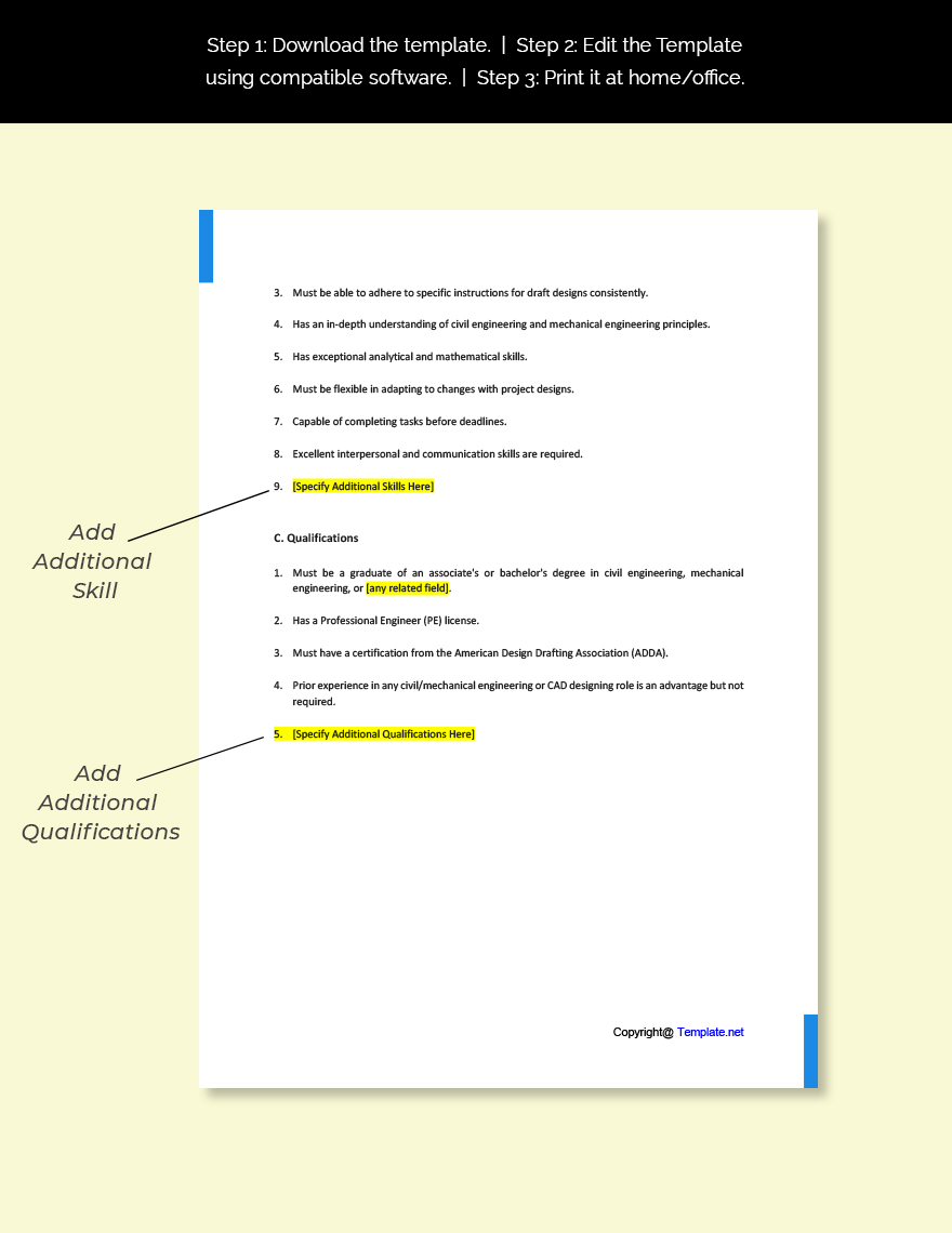 Free CAD Designer Job Ad Description Template Download In Word