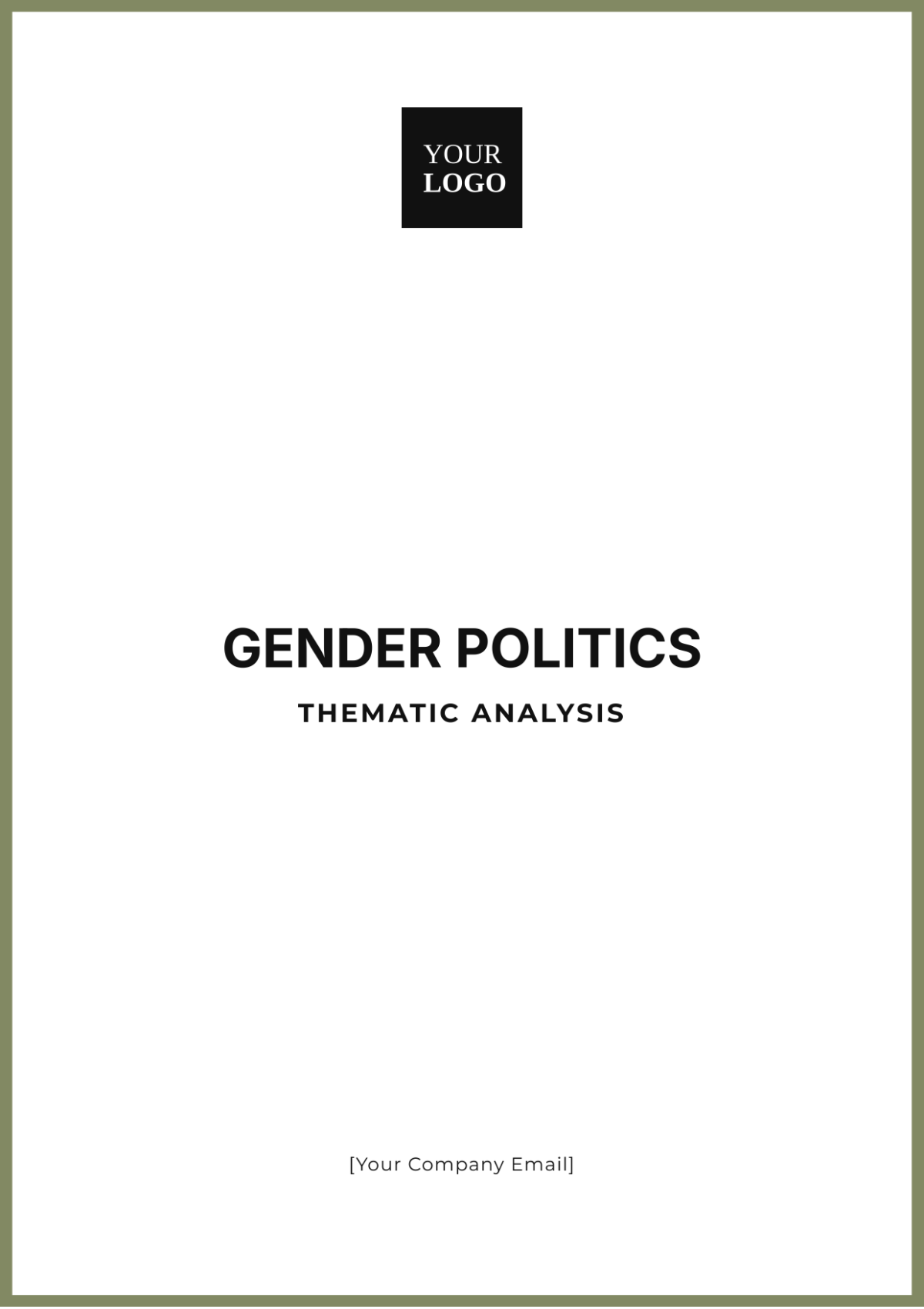 Gender Politics Thematic Analysis Template - Edit Online & Download