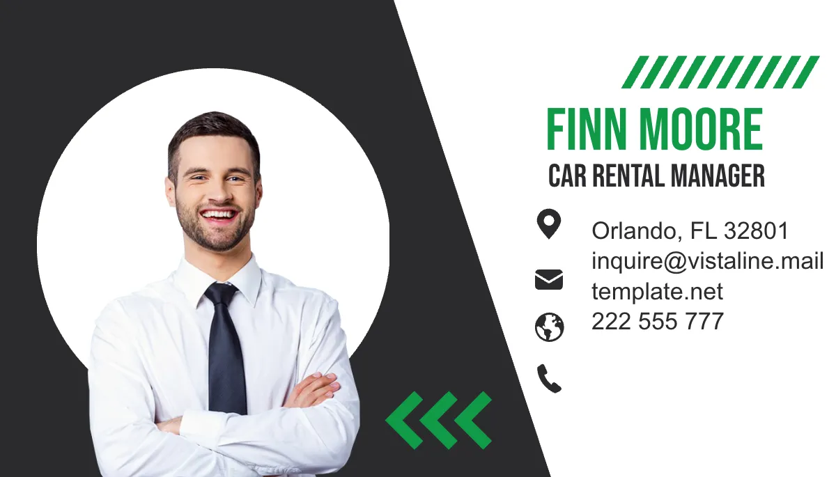 Free Car Rental Manager Business Card Template to Edit Online