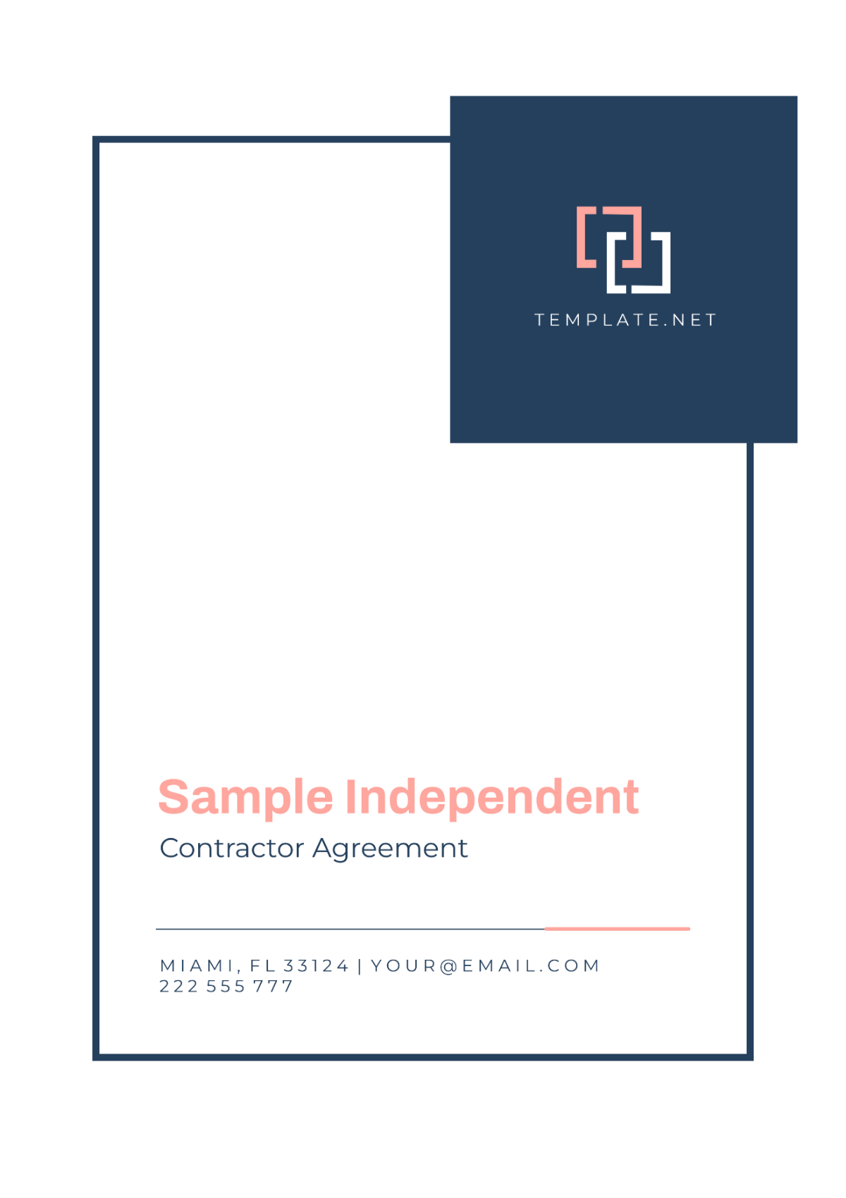 Sample Independent Contractor Agreement Template - Edit Online & Download