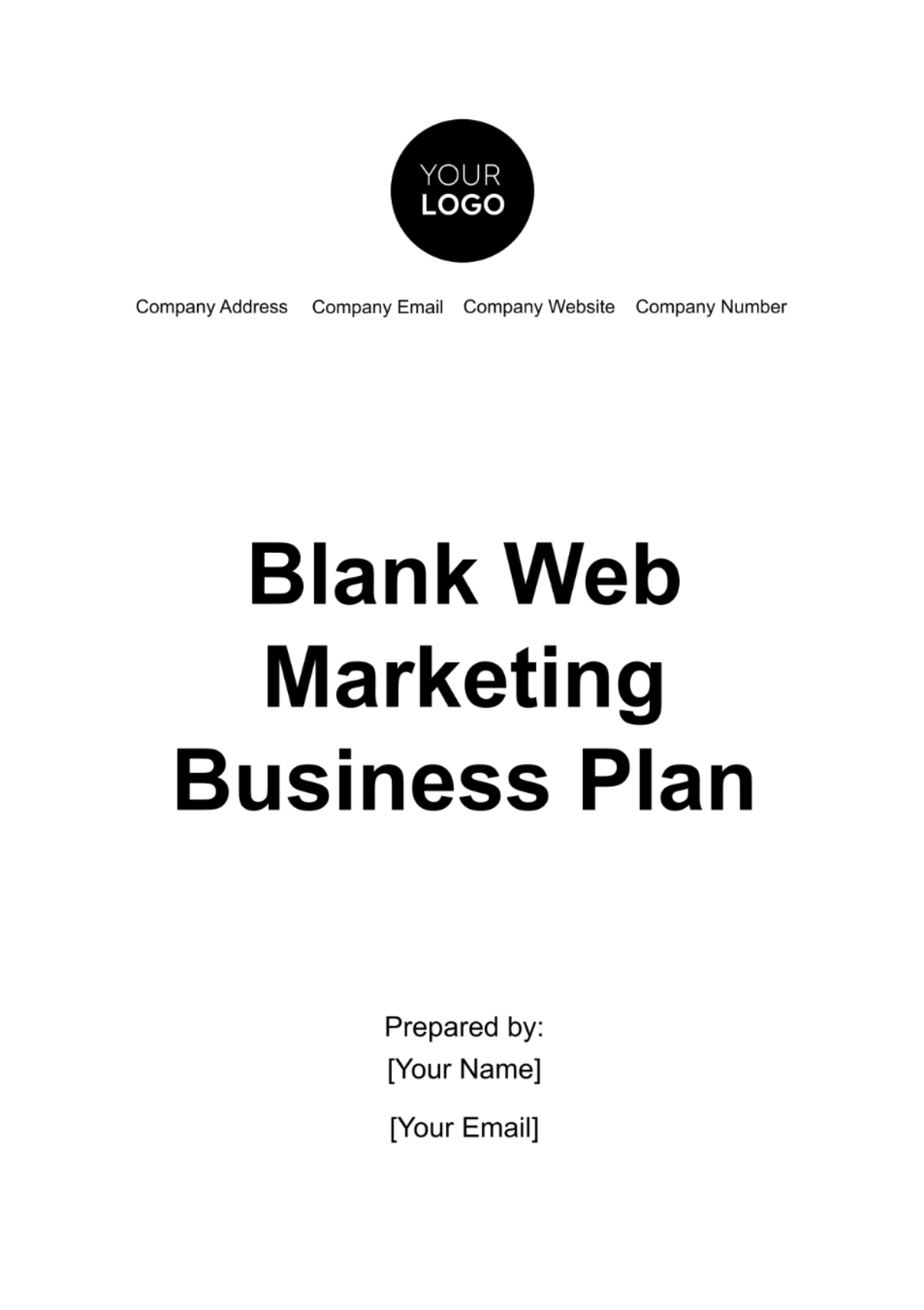 Blank Web Marketing Business Plan Template - Edit Online & Download