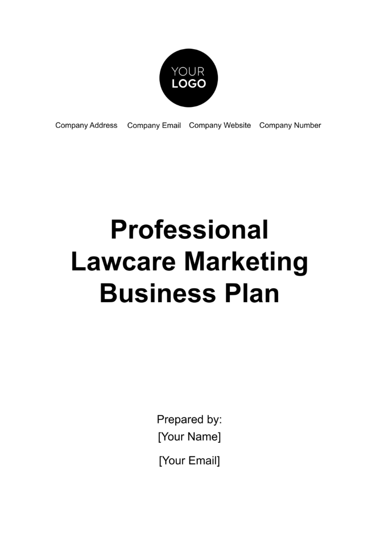 Professional Lawcare Marketing Business Plan Template - Edit Online & Download