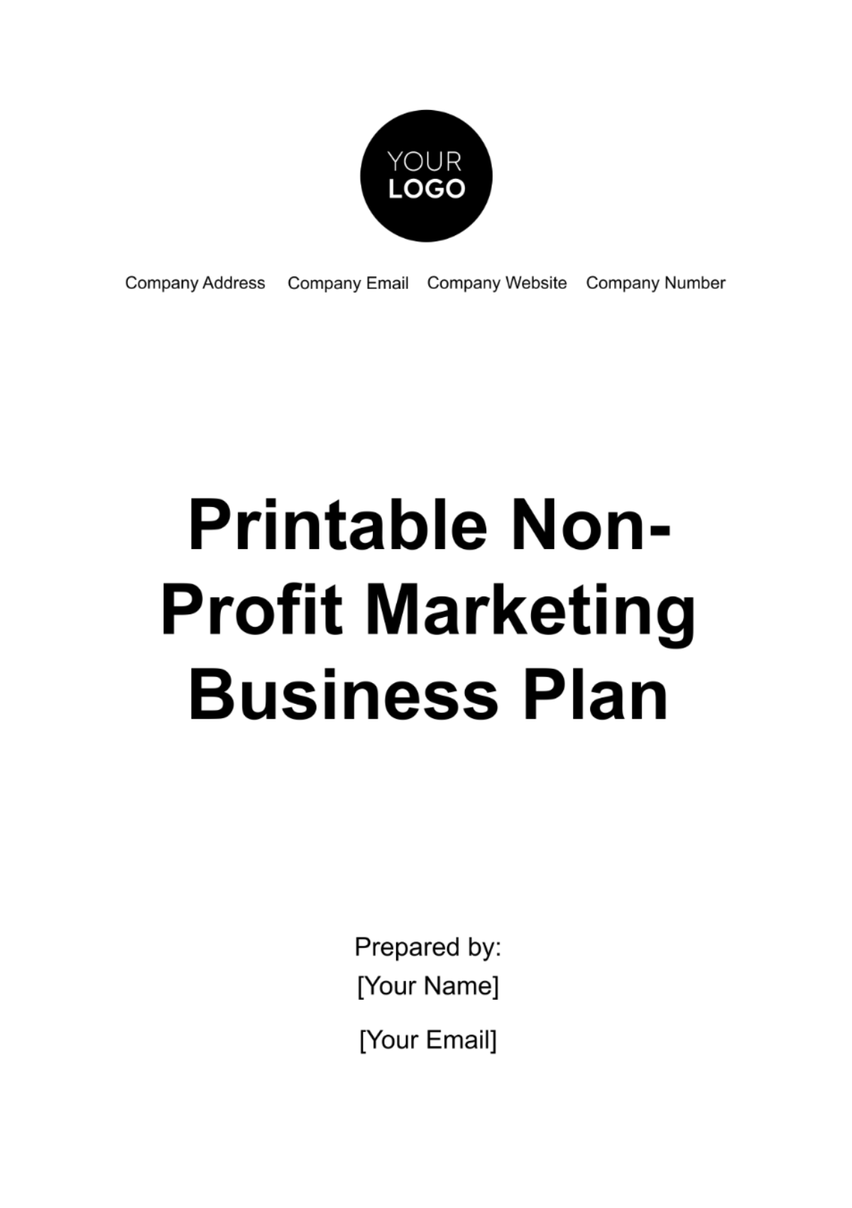 Printable Non-Profit Marketing Business Plan Template - Edit Online & Download