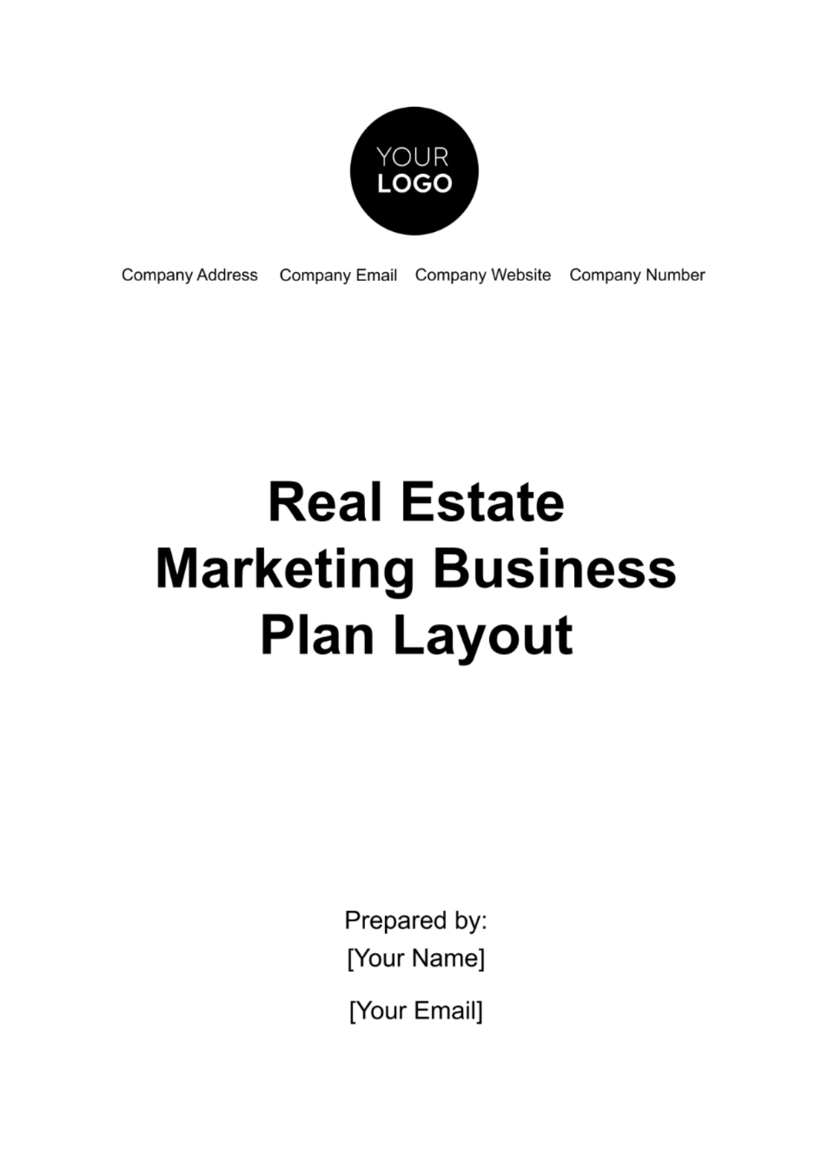 Real Estate Marketing Business Plan Layout Template - Edit Online & Download