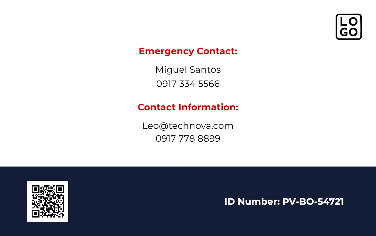 Free Modern Business Horizontal ID Card Template to Edit Online