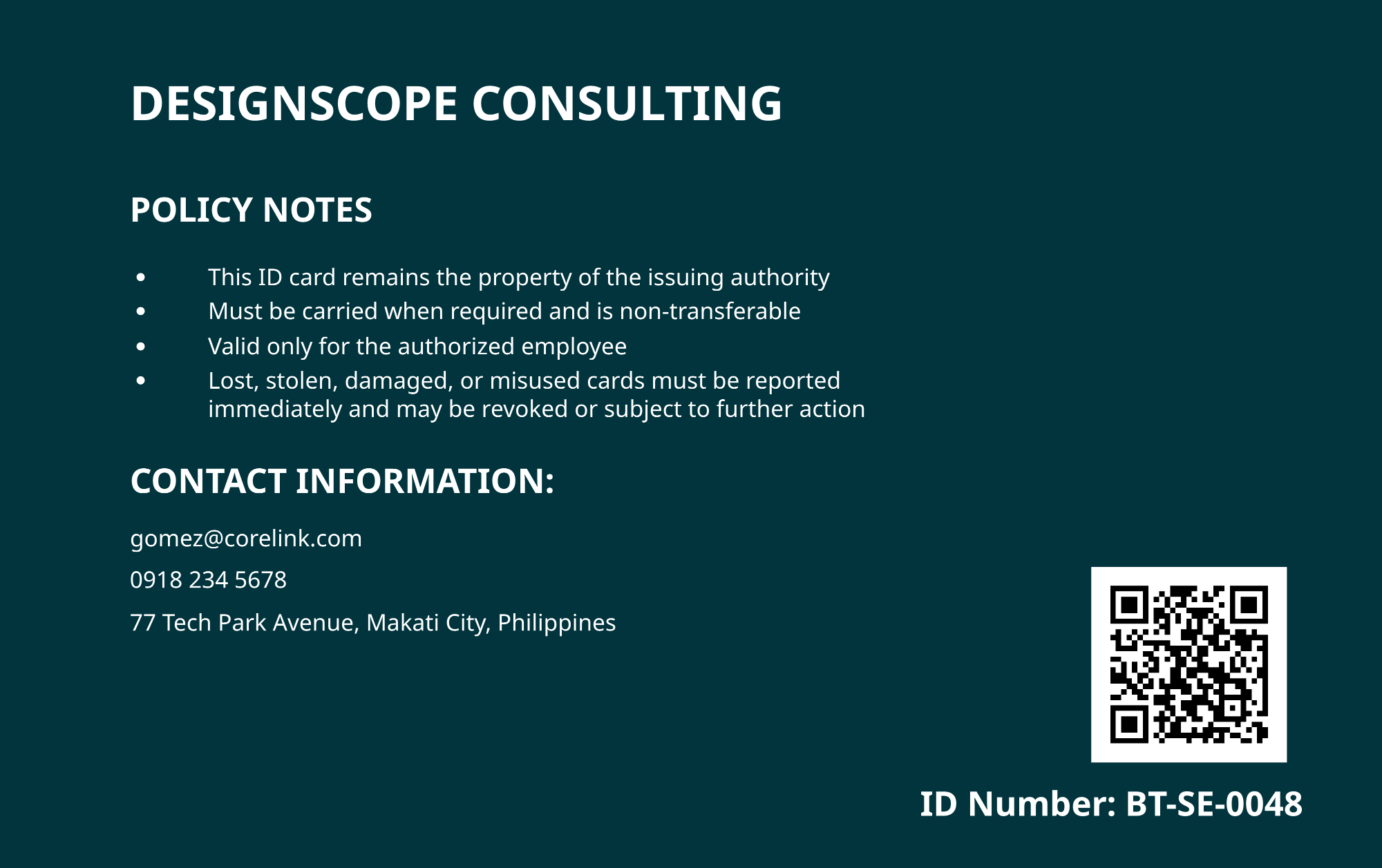 Free Company Horizontal ID Card Template to Edit Online