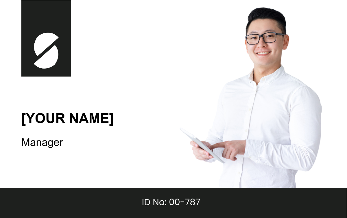 Free Minimalist Professional Horizontal ID Card Template - Edit Online ...