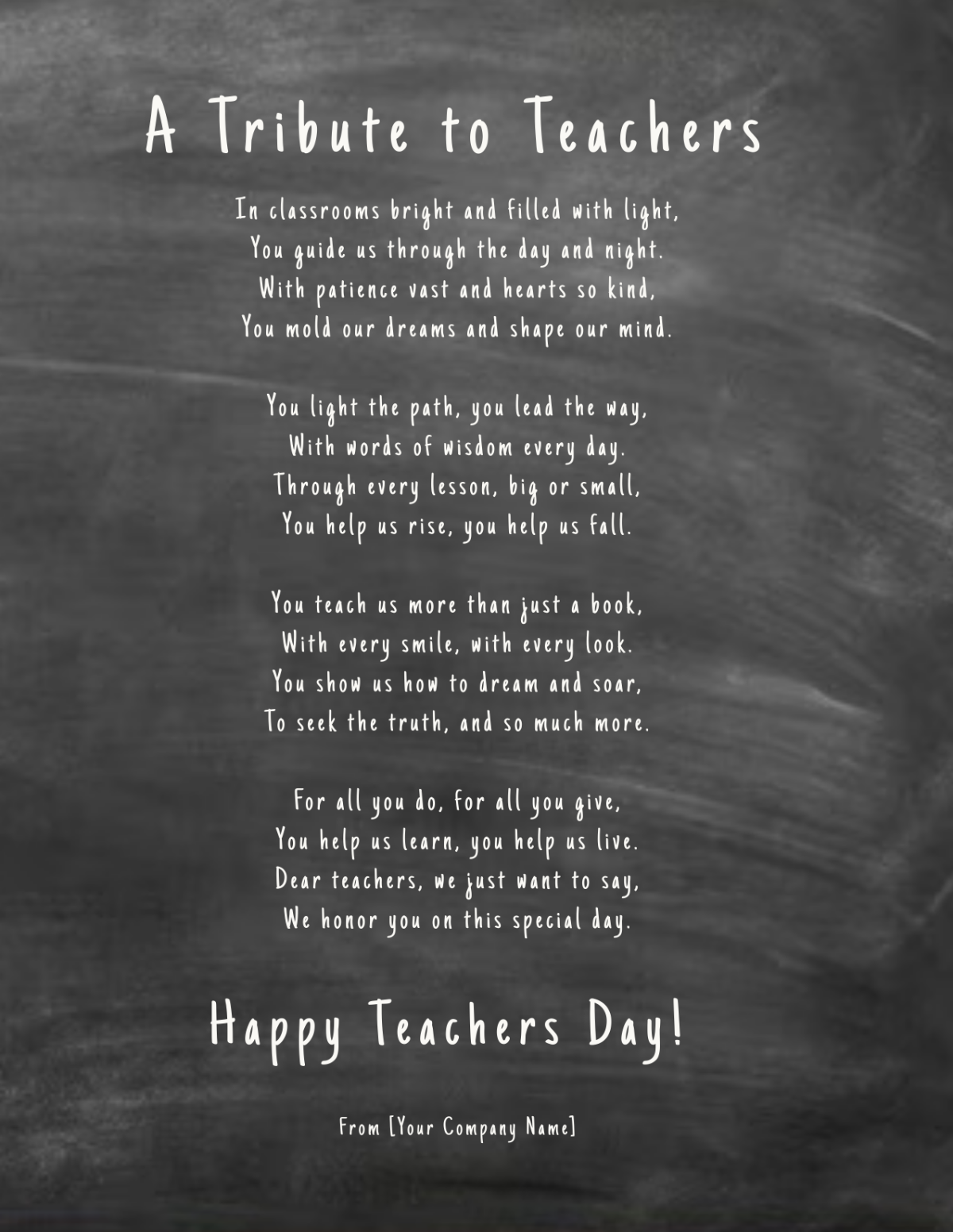 Free Teachers Day Poem Template - Edit Online & Download | Template.net