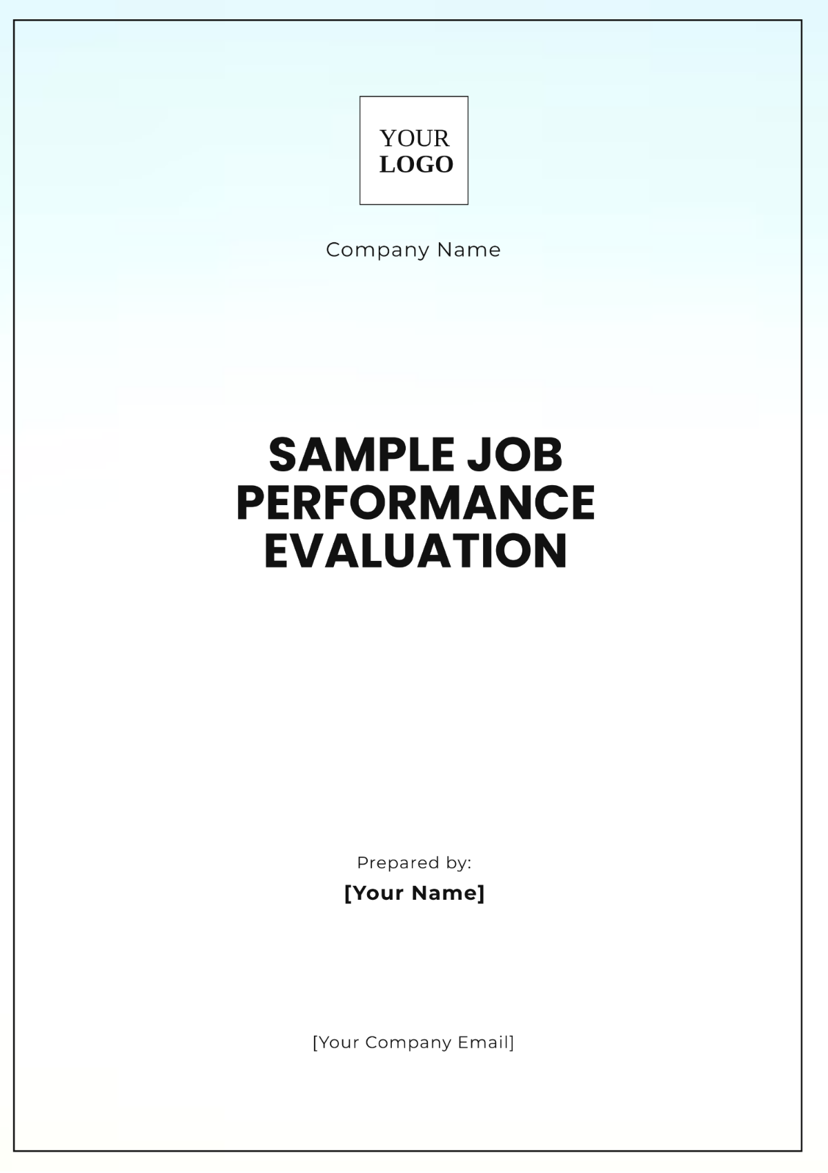 Sample Job Performance Evaluation Template - Edit Online & Download