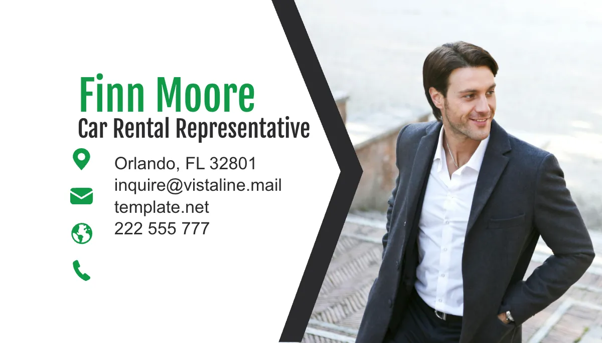 Free Car Rental Representative Business Card Template to Edit Online