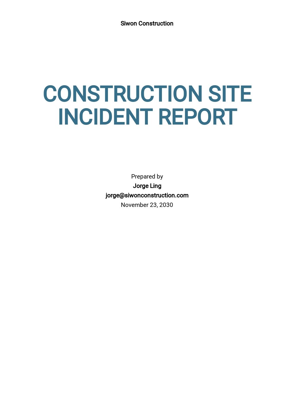 report on site visit of construction
