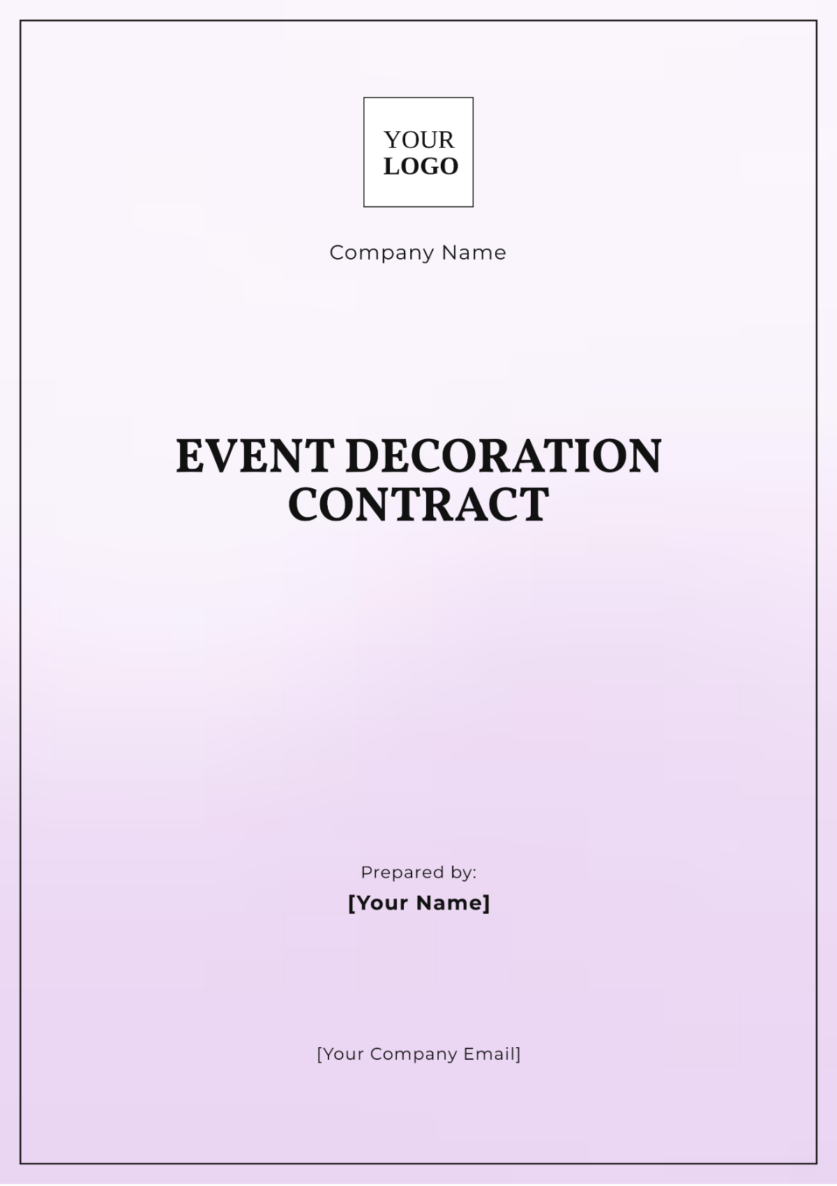 Event Decoration Contract Template - Edit Online & Download