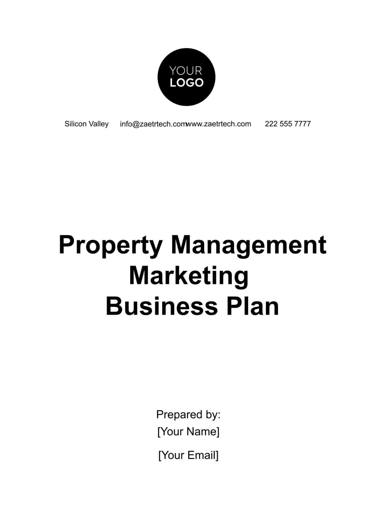 Property Management Marketing Business Plan Template - Edit Online & Download