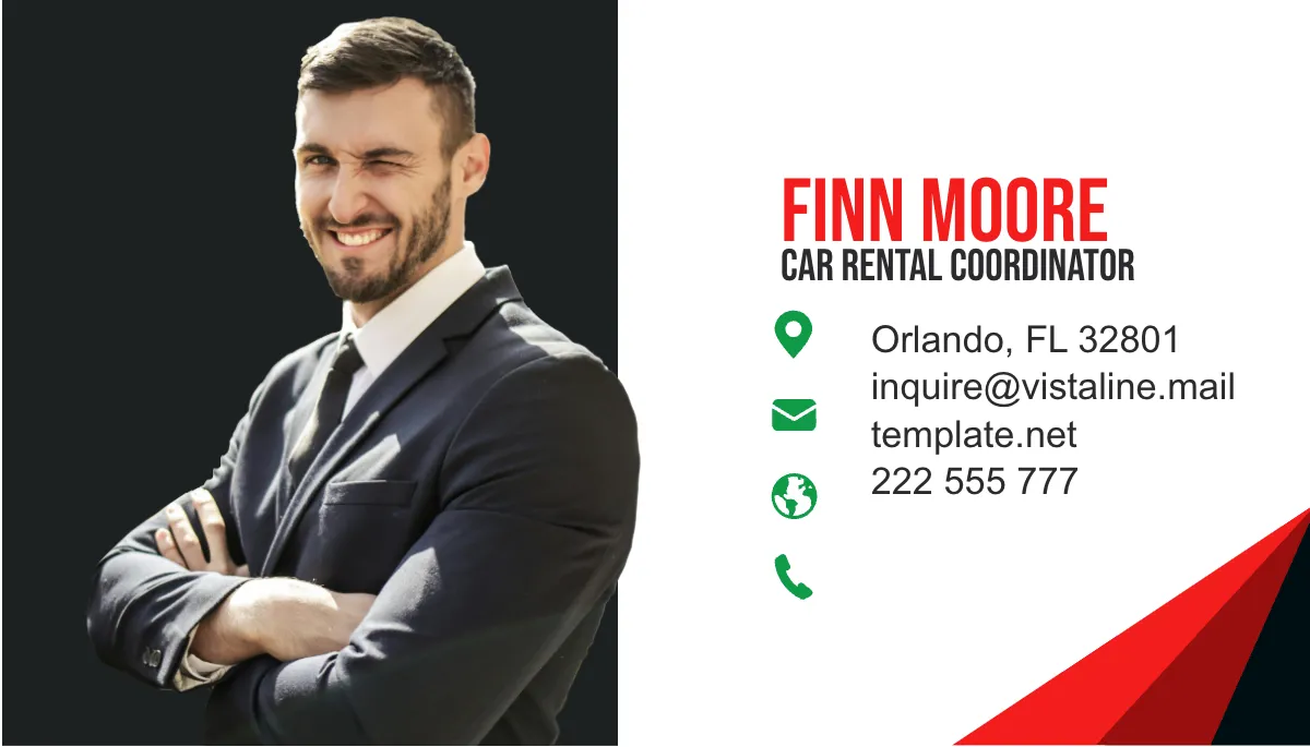 Free Car Rental Coordinator Business Card Template to Edit Online