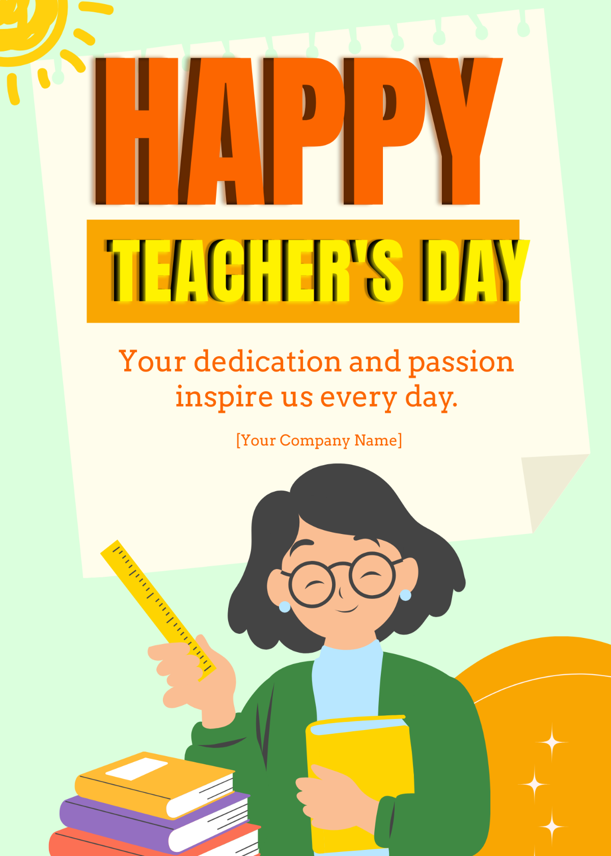 Teachers Day Greeting Card Template - Edit Online & Download