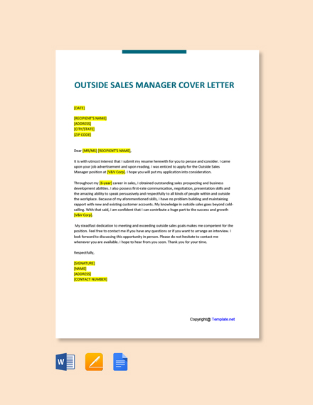 outside sales cover letter examples