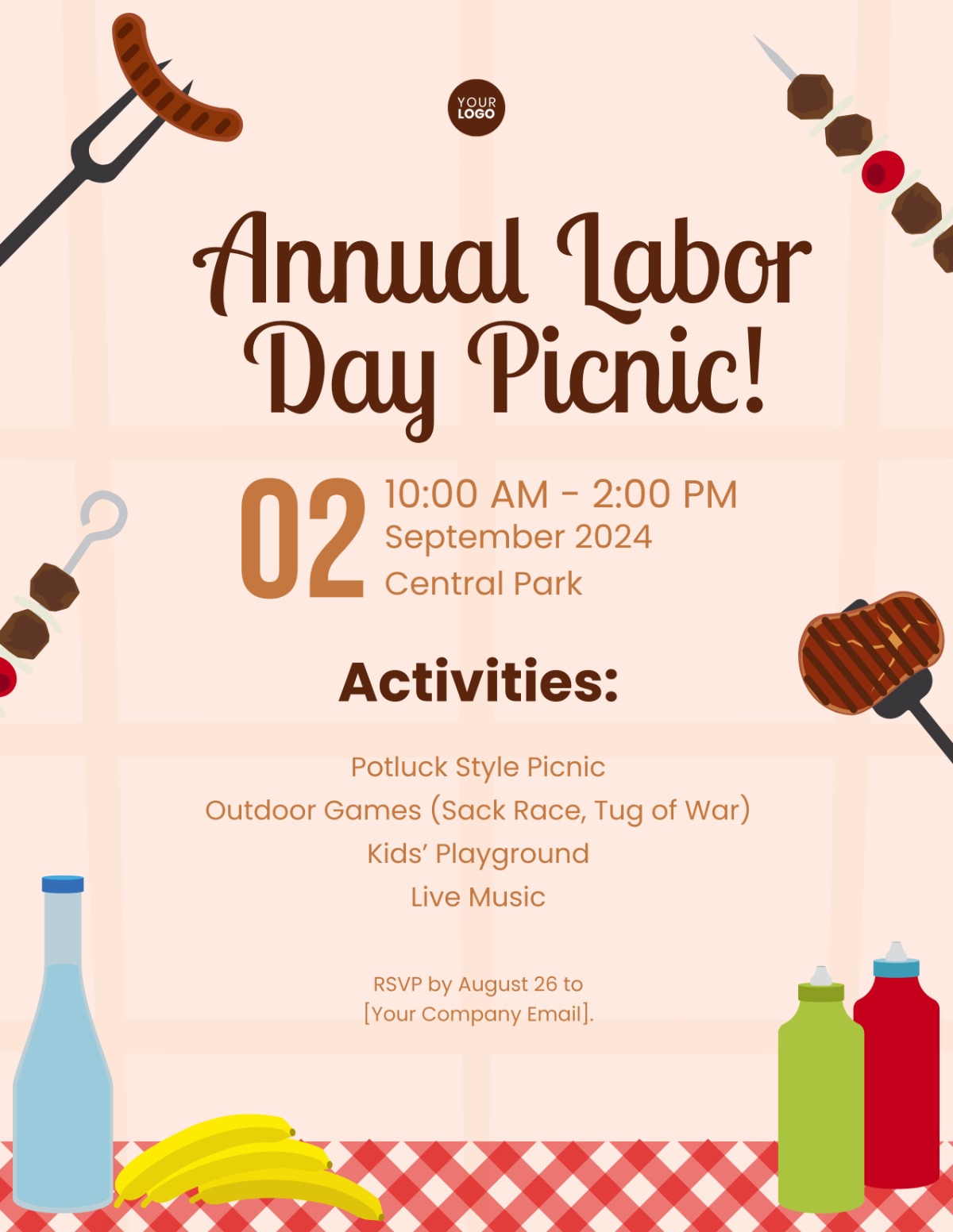 Labor Day Picnic Flyer Template - Edit Online & Download