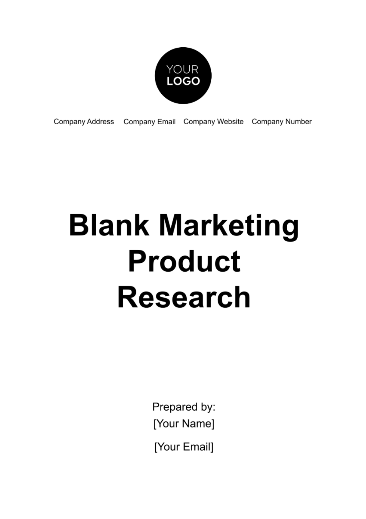 Blank Marketing Product Research Template - Edit Online & Download