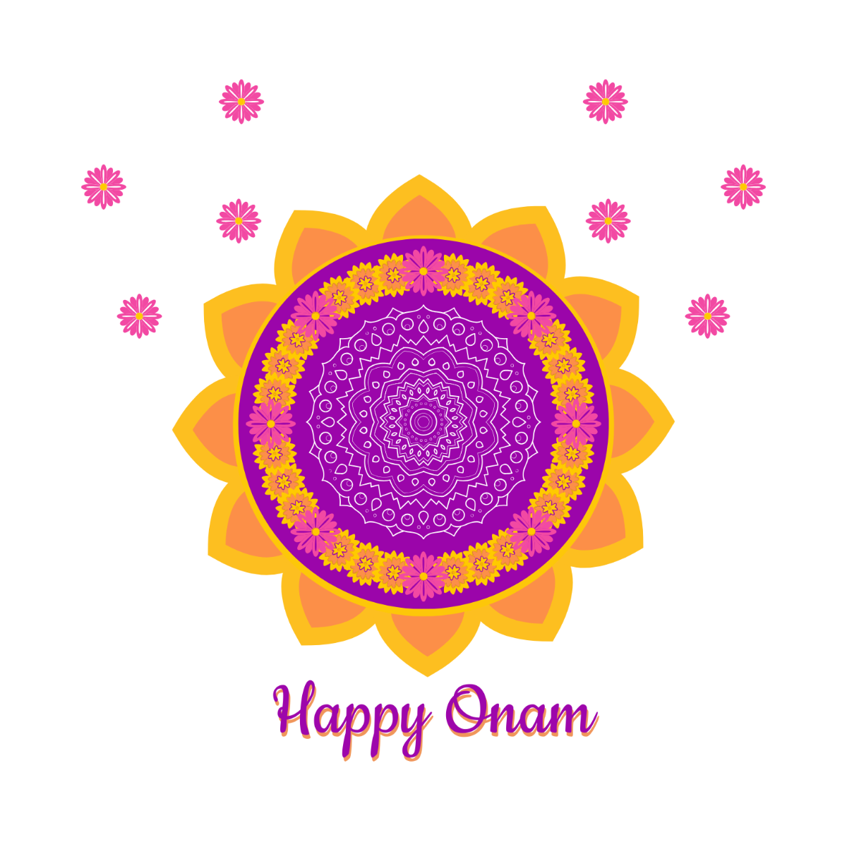 Onam Pookalam Clipart Template - Edit Online & Download