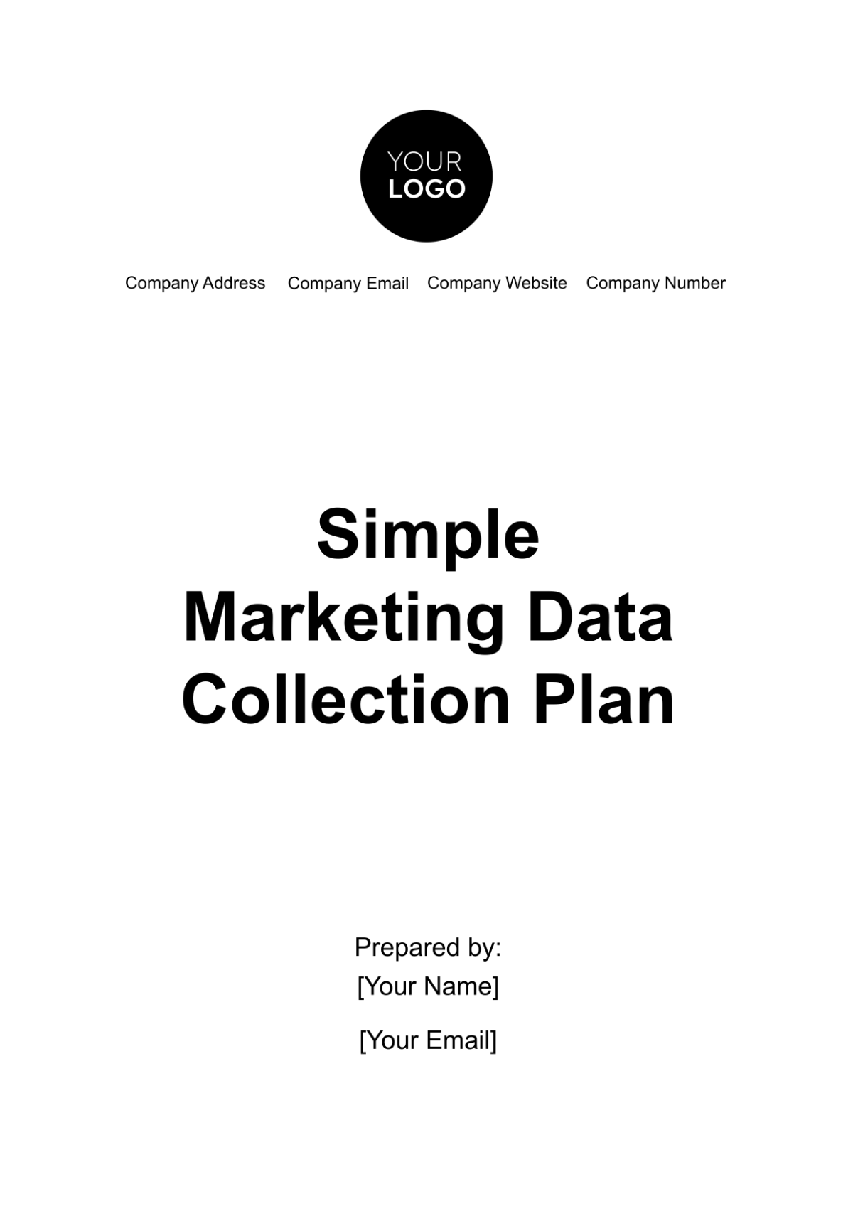 Simple Marketing Data Collection Plan Template - Edit Online & Download