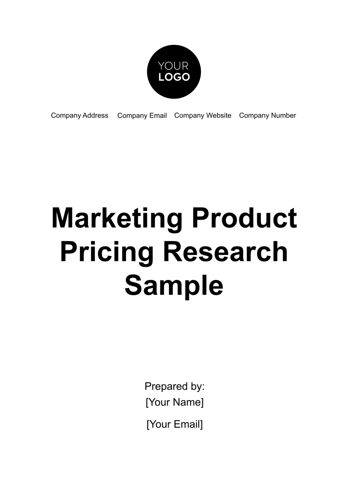 Marketing Product Pricing Research Sample Template - Edit Online & Download