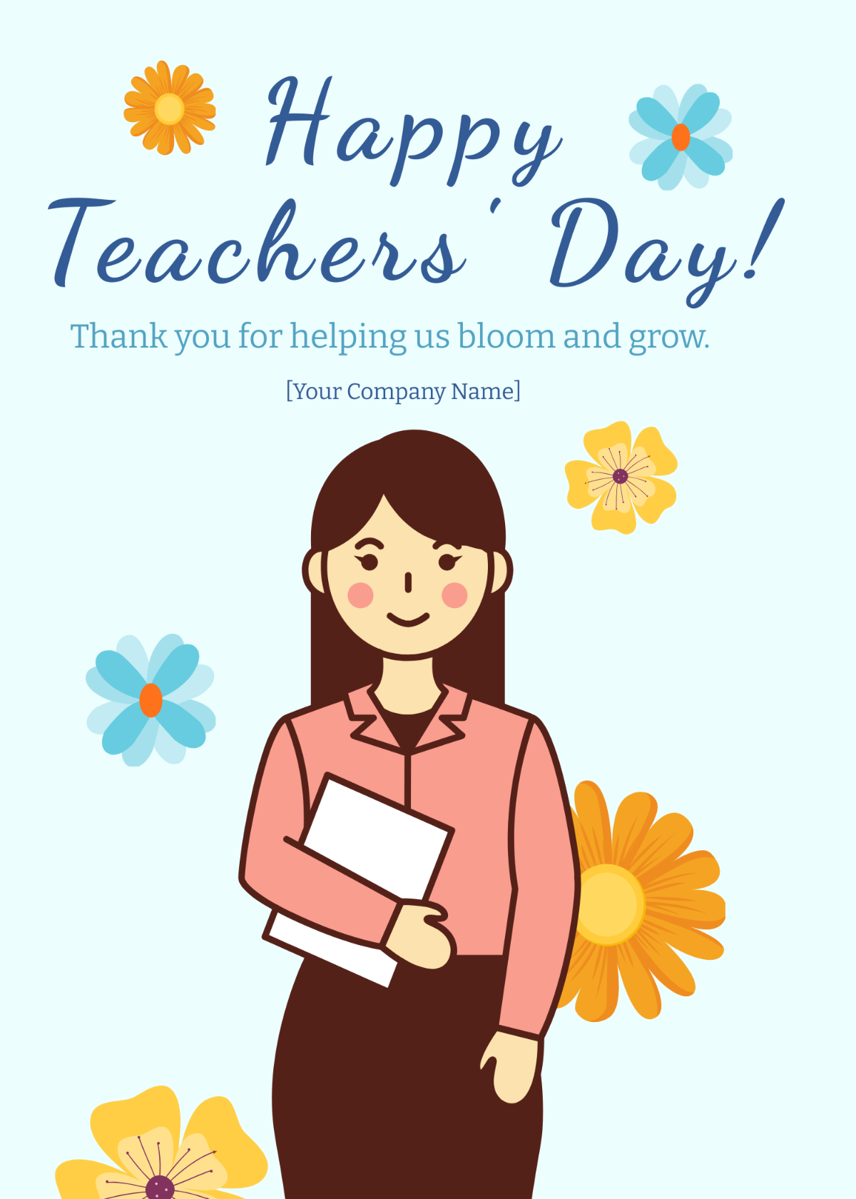 Teachers Day Pop Up Greeting Card Template - Edit Online & Download