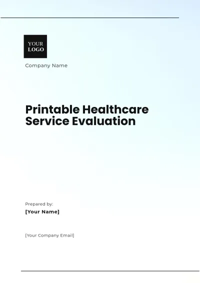 Free Printable Healthcare Service Evaluation Template to Edit Online