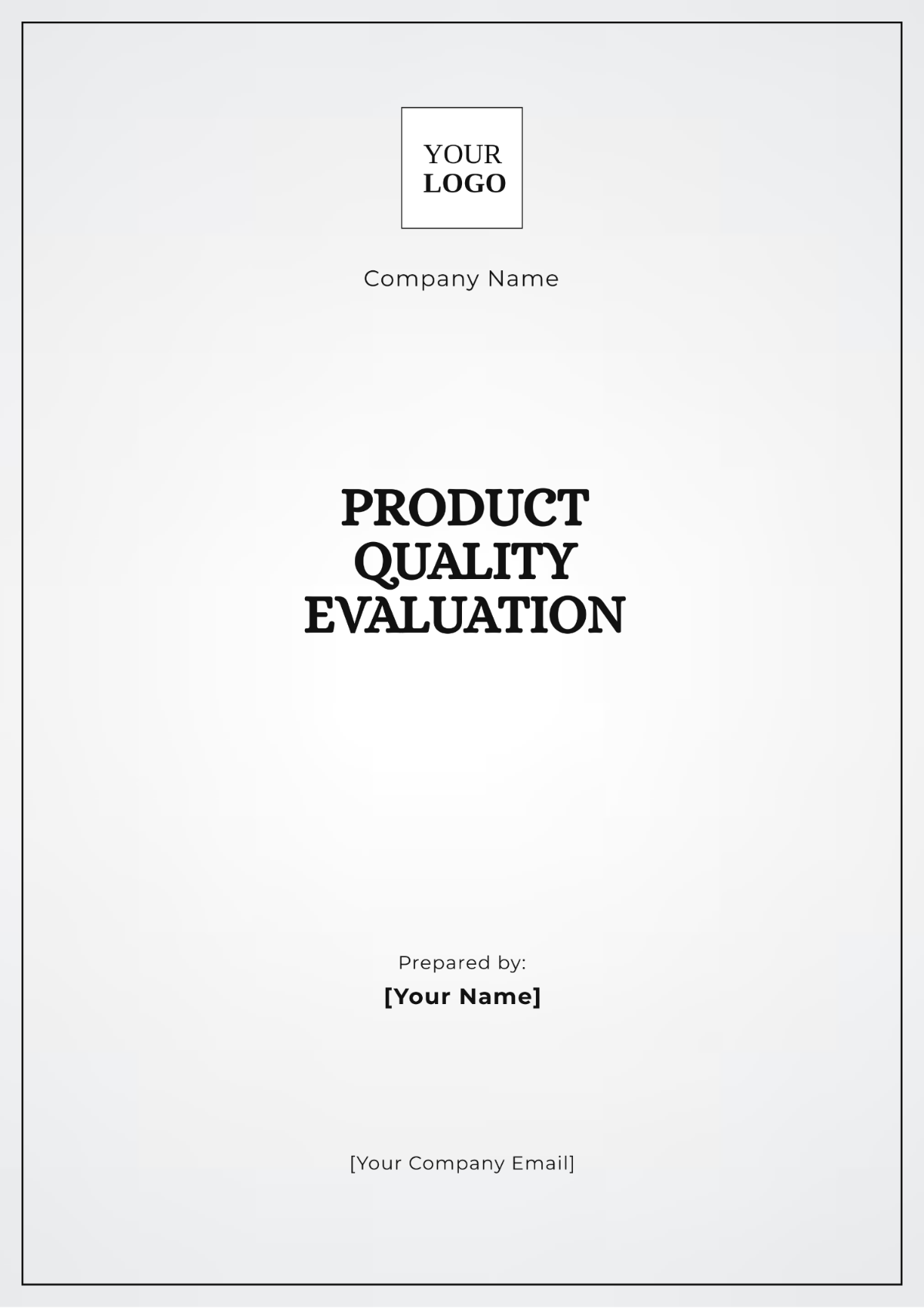 Product Quality Evaluation Template