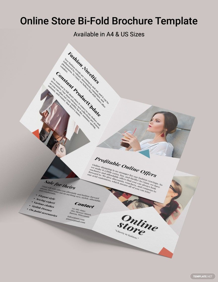 Online Store Bi-Fold Brochure Template