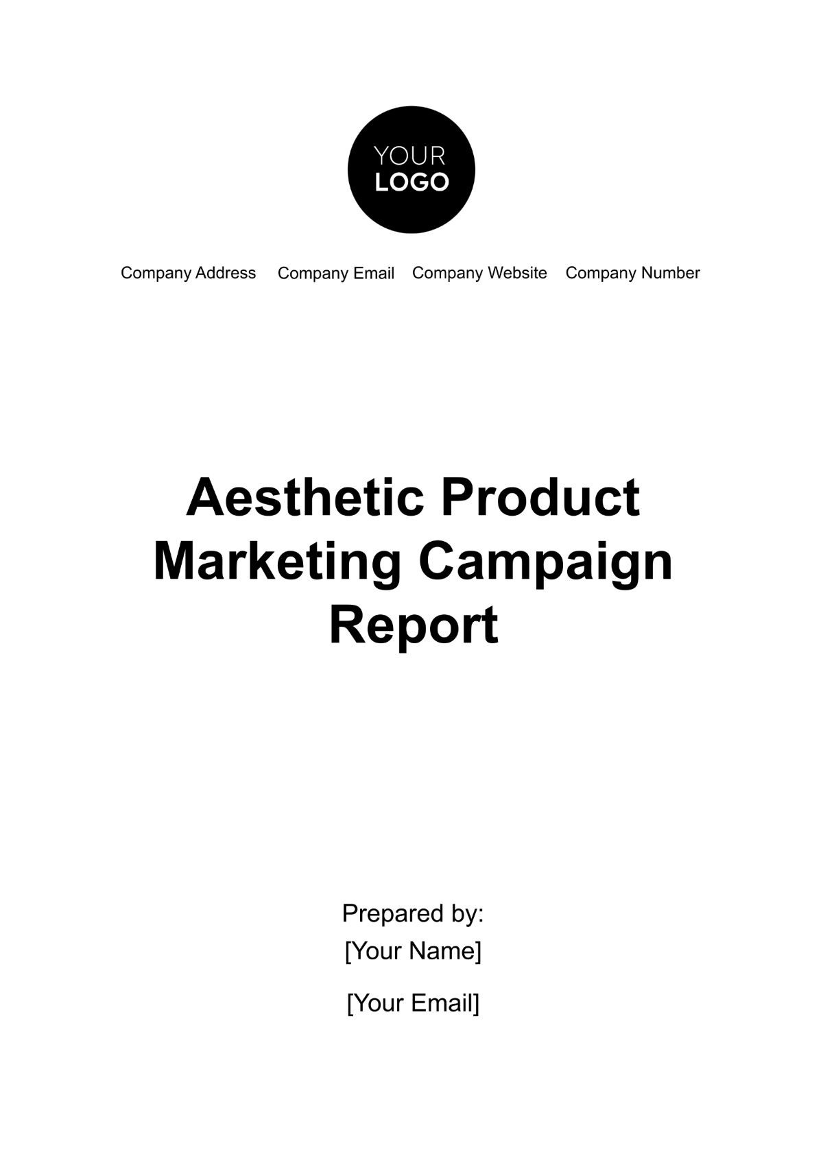 Free Aesthetic Product Marketing Campaign Report Template