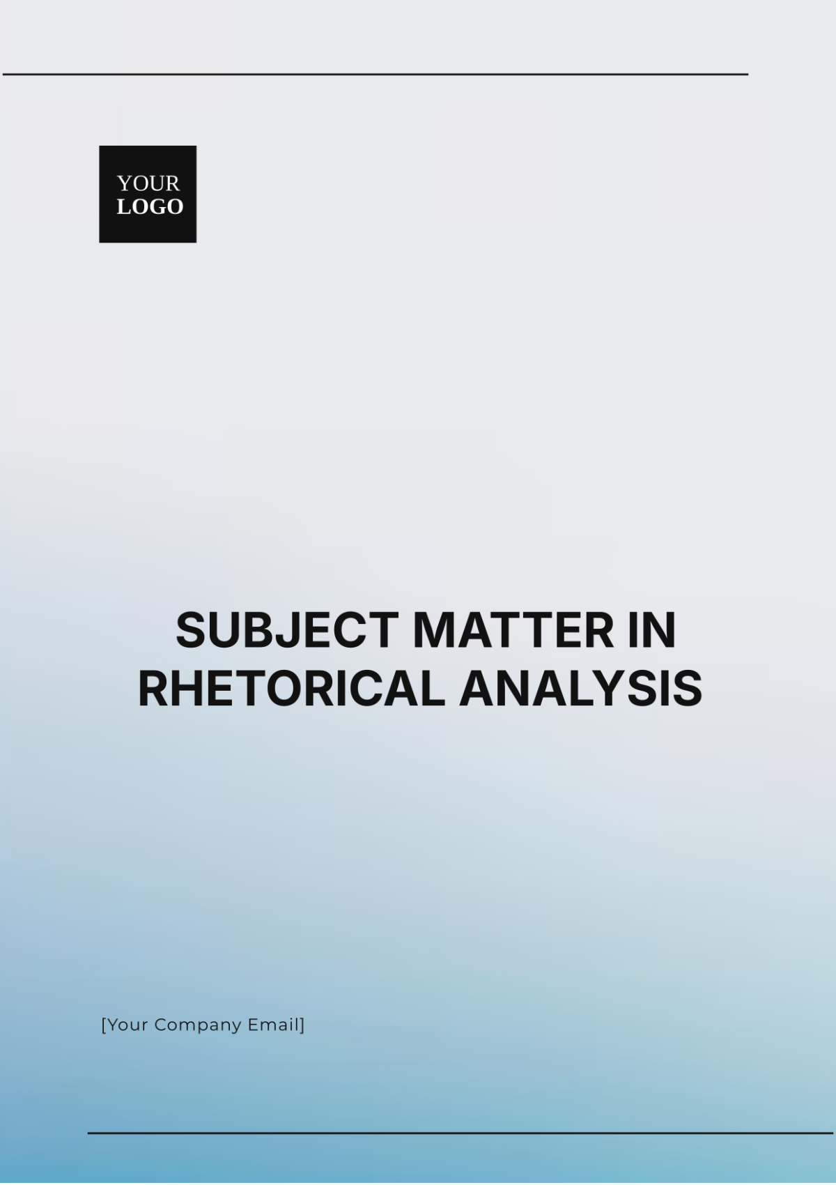 Subject Matter in Rhetorical Analysis Template